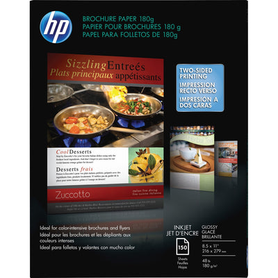 HP Glossy Brochure Inkjet Paper - Glossy, 8 1/2" x 11", 1 Pack — view 1