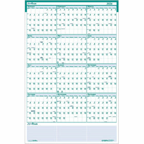 House of Doolittle Express Track Yearly Laminated Planner, Green, 24", HOD392