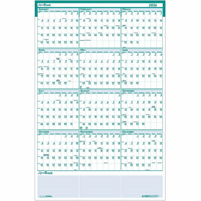 House of Doolittle Express Track Yearly Laminated Planner, Green, 24", 6EA/CT — view 1
