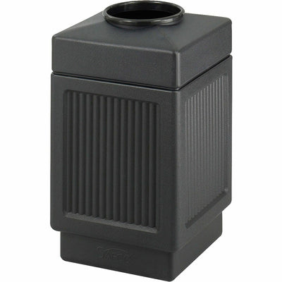Safco Indoor/Outdoor Waste Receptacle, Black, 38 gal, SAF9475BL