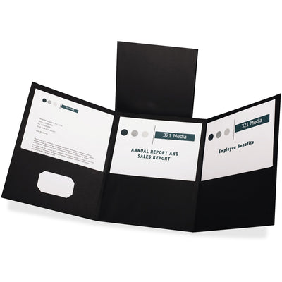 TOPS Oxford Letter Pocket Folder, Black, 8 1/2" Width x 11" Length, 20 / Box, OXF59806