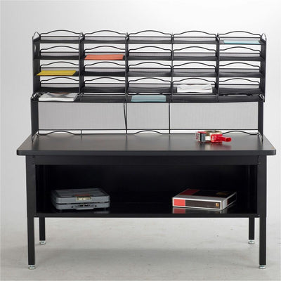 Safco 12-Compartment Mesh Desktop Organizer, Black, SAF9430BL