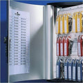 Durable Office Predrilled Brushed Key Cabinet, Silver, DBL1966-23