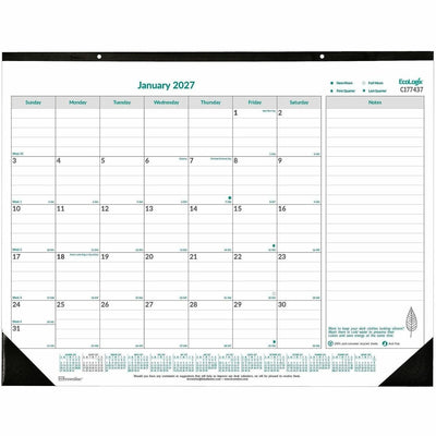 Dominion Blueline Blueline EcoLogix Monthly Desk Pad Calendar, 22" x 17", English, 20EA/CT — view 1