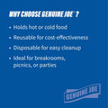 Genuine Joe 9" Round Plastic Plates, Black, 125 / Pack, GJO10429