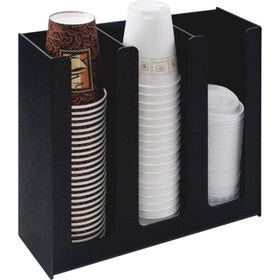 Vertiflex 3-column Cup and Lid Holder Organizer, Black, VRTVFPC-1000