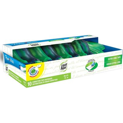 Newell Paper Mate Liquid Paper DryLine Correction Tape, Blue, 10 / Pack, PAP6137406
