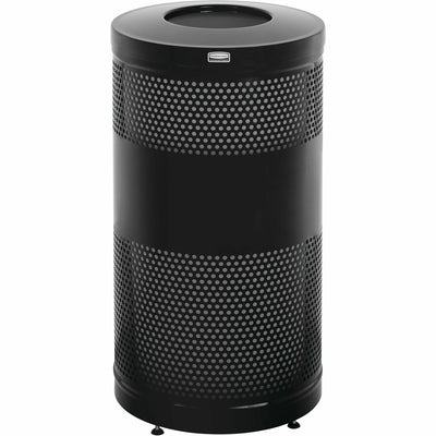 Rubbermaid Commercial Heavy-gauge Steel Receptacle, Black, 25 gal, RCPS3ETBKPL