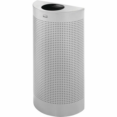Rubbermaid Commercial Half Round Metallic Waste Receptacle, Silver, 12 gal, RCPSH12EPLSM