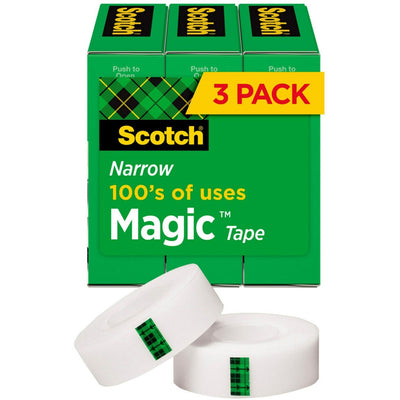 3M Scotch 1/2"W Magic Tape, Clear, 1 Pack, MMM810H3