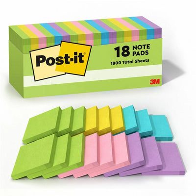 3M Post-it Notes Cabinet Pack - Floral Fantasy Color Collection, Blue Paradise, 1 Pack, MMM65418BRCP