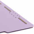 Smead 1/3 Tab Cut Letter Recycled Fastener Folder, Lavender, 8 1/2" Width x 11" Length, 50 / Box, SMD12440