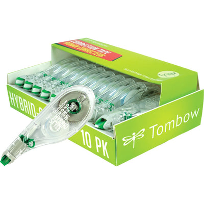 Tombow Mono Hybrid-Style Correction Tape, White, 10 / Pack, TOM68721