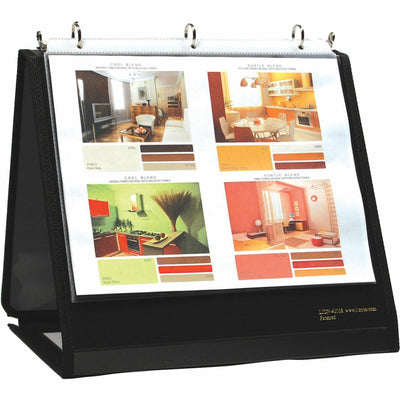 Lion Office Insta-Cover Round Ring Easel Binder, Black, 8 1/2" Width x 11" Length, LIO40009BK