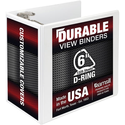 Samsill Durable View Binder, White, 8 1/2" Width x 11" Length, SAM16427
