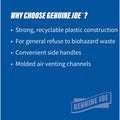 Genuine Joe Heavy-Duty Trash Container, Gray, 32 gal, GJO60463