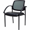 Lorell Mobile Mesh Back Guest Chair with Arms, Black, LLR60462
