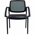 Lorell Mobile Mesh Back Guest Chair with Arms, Black, LLR60462
