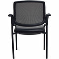 Lorell Mobile Mesh Back Guest Chair with Arms, Black, LLR60462