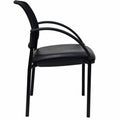 Lorell Mobile Mesh Back Guest Chair with Arms, Black, LLR60462