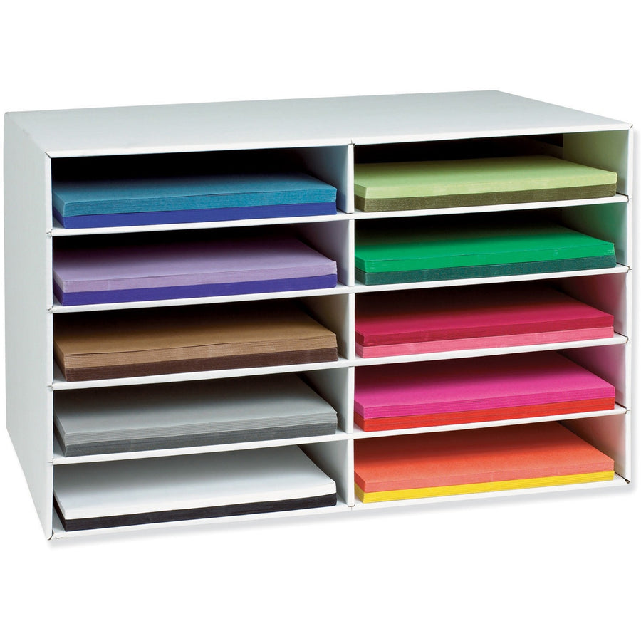 Classroom Keepers 12" x 18" Construction Paper Storage, 26.88" x 16.88", White, PAC001316