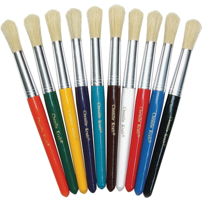 Dixon Ticonderoga Creativity Street Round Natural Bristle Brushes, Purple, 10 / Set, PAC5183