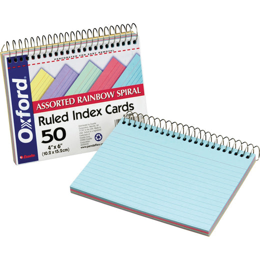 TOPS Oxford Spiral Bound Ruled Index Cards, 1 Each