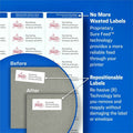 Avery Repositionable Labels, Sure Feed, 3-1/3"x4", 600 Labels (55164), Matte, 1 Box, AVE55164