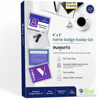 C-Line Laser/Inkjet Magnetic Name Badge Holder Kit, 20 / Box, CLI92943