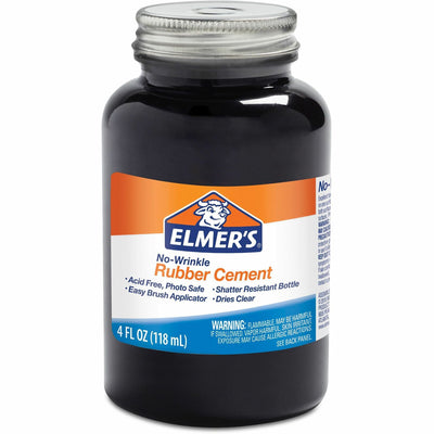 Elmer's ROSS 4 oz Bottle Rubber Cement with Brush, Brown, EPIE904