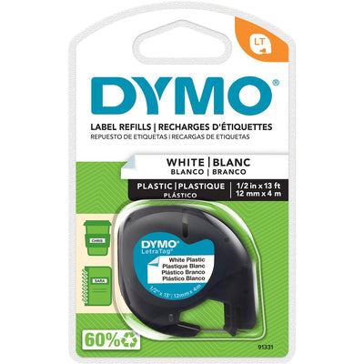 Newell Dymo LetraTag Label Maker Tape Cartridge, White, DYM91331