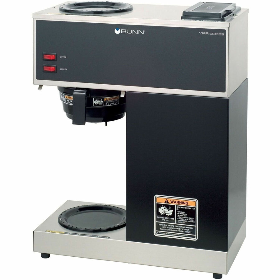 BUNN VPR12-Cup Pourover Coffee Brewer with 2 Warmers, 8" x 20", Stainless Steel, BUN332000000