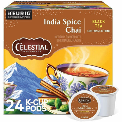 Keurig Dr Pepper Celestial Seasonings India Spice Chai, 24 / Box, GMT14738