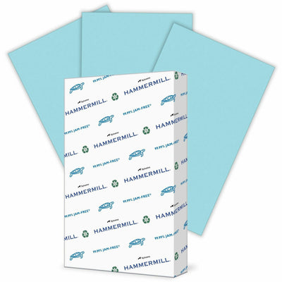 International Paper Company Hammermill Colors Recycled Copy Paper - Blue, 8 1/2" x 14", 500 / Ream, HAM103317