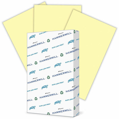 International Paper Company Hammermill Colors Recycled Copy Paper - Canary, 8 1/2" x 14", 10 / Pack, HAM103358