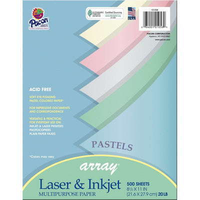 Dixon Ticonderoga Pacon Pastel Multipurpose Paper - Pastel, Pastel Watermelon, 8 1/2" x 11", 500 / Ream, PAC101058