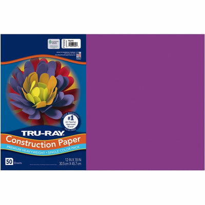 Dixon Ticonderoga Tru-Ray Heavyweight Construction Paper, Magenta, 1 Pack, PAC103032