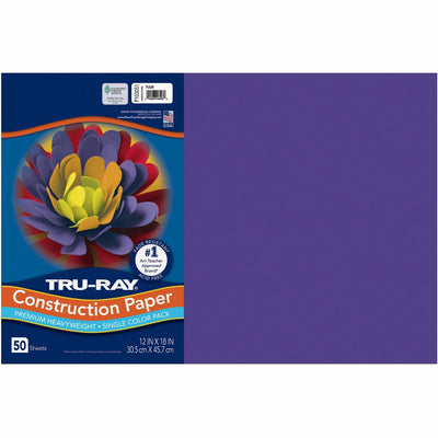Dixon Ticonderoga Tru-Ray Heavyweight Construction Paper, Purple, 1 Pack, PAC103051