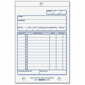 Dominion Blueline Rediform Carbonless Sales Order Book, 4.25" Width x 6.37" Length, RED5L528