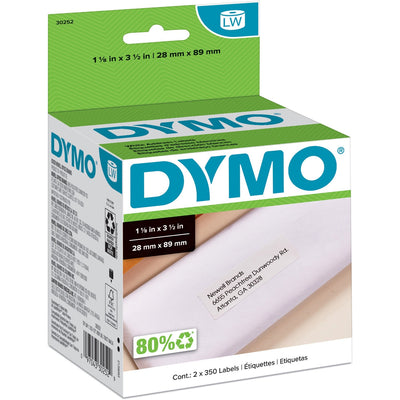 Newell Dymo LabelWriter Address Labels, White, 2 / Box, DYM30252