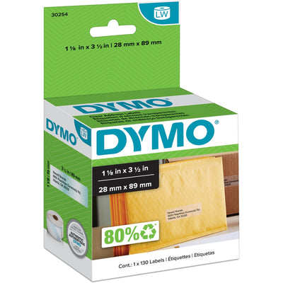 Newell Dymo Clear Address Labels, 130 / Roll, DYM30254