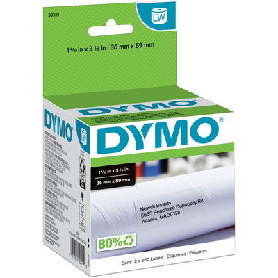 Newell Dymo Large Address Labels, White, 520 / Box, DYM30321