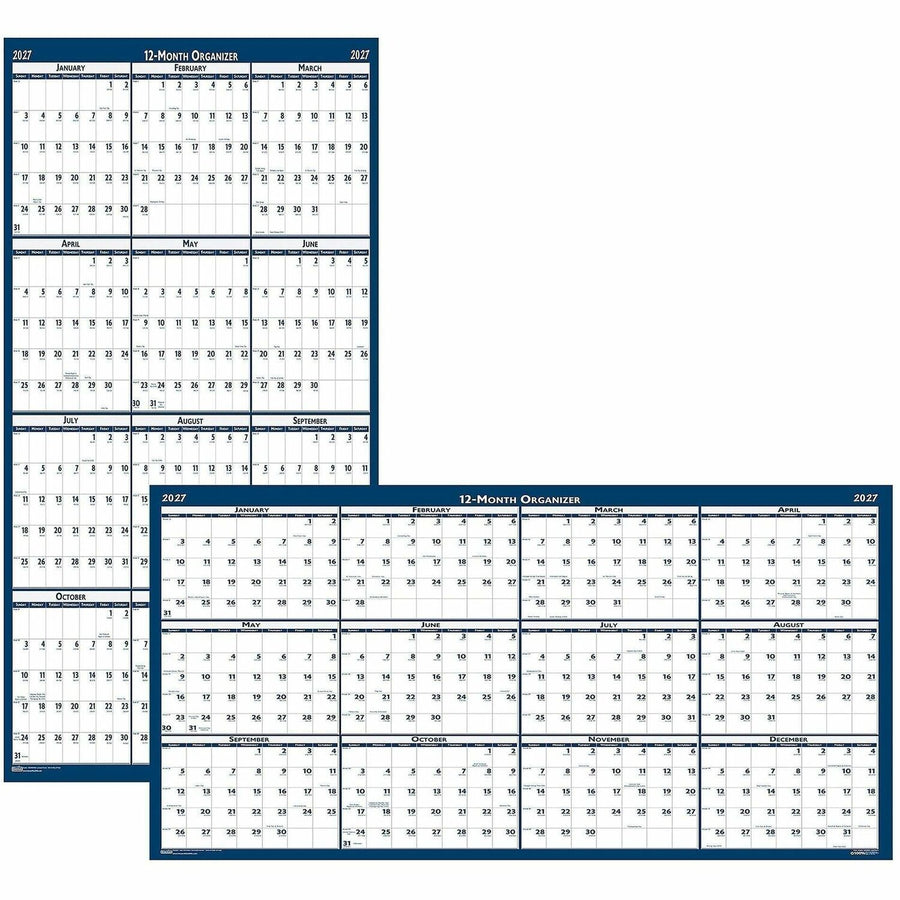 House of Doolittle Dated 66" Laminated Wall Planner, Gray, /TB 6TB/CT — view 1