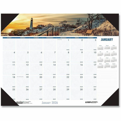 House of Doolittle EarthScapes Coastlines Desk Pad, White, 18 1/2", 6EA/PK 48PK/CT — view 1