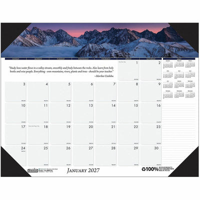House of Doolittle EarthScapes Mountains Desk Pad, White, 22", HOD176