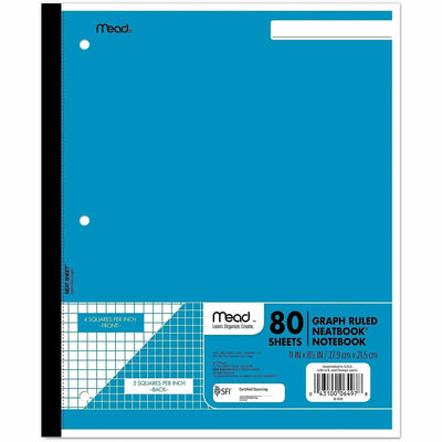 ACCO Mead Quad Wireless Neatbook Notebook - Letter, 8 1/2" x 11", MEA06497