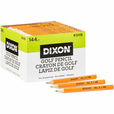 Dixon Ticonderoga Pre-sharpened Wood Golf Pencils, #2, 1 Box, DIX14998