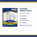Dixon Ticonderoga UCreate Art1st Sketch Diary - Letter, 8 1/2" x 11", 70 / Pad, PAC4794