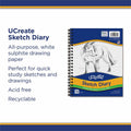 Dixon Ticonderoga UCreate Art1st Sketch Diary, 9" x 6", 80 / Pad, PAC4790