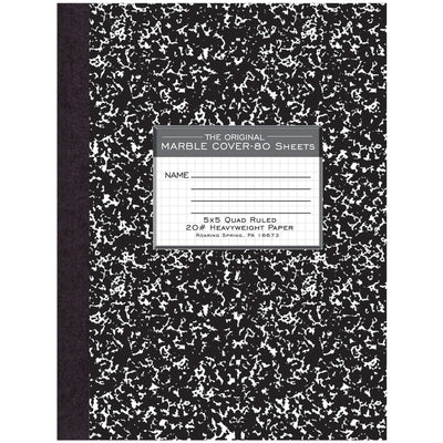 Roaring Spring Paper Spring Black Marble Composition Book, 10 1/4" x 7 7/8", ROA77475